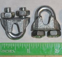 Cable Clamps U-Bolts 100 pcs 3/16" Clamps Steel Aircraft Cable Wire Clip U Bolt