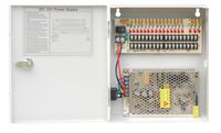 HDView CCTV Distributed Power Supply Box for Security Camera, PTC Resetable Fuse [no fuse burn], Key Lock (18 Ports 10Amp, 12V DC Power)
