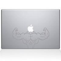 The Decal Guru Body Builder Decal Vinyl Sticker, 13" MacBook Pro (2016 & Newer Models), Silver (2323-MAC-13X-S)