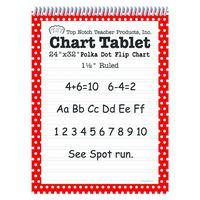 Top Notch Teacher Products Chart Tablet Polka Dot (1 1/2" Ruled), Red, 24" x 32"