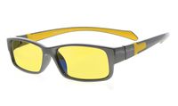 Eyekepper Yellow Tinted Lens 94% Blue Light Blocking Computer Glasses (Grey/Yellow Arm +1.50)