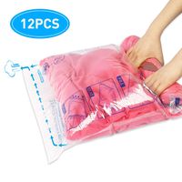 VMSTR 12 Travel Compression Bags, Roll-Up Space Saver Storage Bags for Travel, 8 Carry-on Sizes and 4 Suitcase Sizes