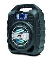 NAXA Electronics NDS-5000 Wireless Bluetooth Portable LED Party Speaker, Supports USB/MicroSD Memory Cards, Silver