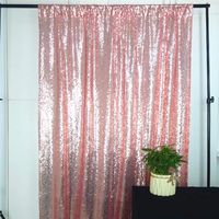 HeMiaor 2FTx7FT Rose Gold Sparkly Wedding Party Sequin Backdrop Sequin Curtain