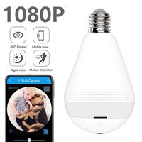 Light Bulb Security Camera WiFi,1080P Wireless Security Camera Bulb,2MP Fisheye 360° Panoramic Remote Light Cameras/Motion Detection/Night Light