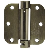 AmazonBasics Self-Closing Door Hinge, 3.5 Inch x 3.5 Inch, 1 Piece, Antique Brass