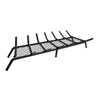 Pleasant Hearth - 1/2" Solid Steel Fireplace Grates With Ember Retainer, Black, 36-Inch