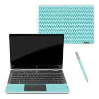 MightySkins Skin Compatible with HP Pavilion x360 14" (2018) - Turquoise Chevron | Protective, Durable, and Unique Vinyl Decal wrap Cover | Easy to Apply, Remove, and Change Styles | Made in The USA