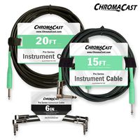 ChromaCast CC-PSCBL-SRAPSGR Surf Green Stage Ready Cable Pack with 15/20 Feet Cable and 6-Inch Patch Cable