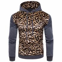 Hot Sale !Charberry Mens Leopard Print Color British Coat Jacket Hoodie Long Sleeve Outwear (US-L/CN-XL, Gray)