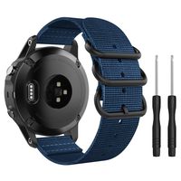 MoKo Band Compatible with Garmin Fenix 5S/Fenix 5S Plus Smart Watch, Fine Woven Nylon Adjustable Replacement Strap with Metal Buckle - Royal Blue