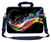 Meffort Inc Custom/Personalized Laptop Bag with Side Pocket & Shoulder Strap for Notebook Ultrabook Chromebook, Customized Your Name (13.3 Inch, Rainbow Music Note)