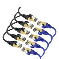 Maximm Cat7 Ethernet Cable, 0.6 Feet, Black & Blue, [10 Pack] Pure Copper RJ45 Gold-Plated Connectors 600 MHz, 10 Gbps. for Fast Speed & Performance. for Computers to Network Components