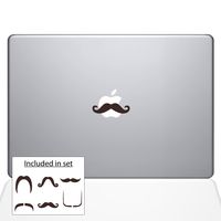 The Decal Guru 2037-MAC-13X-BRO Mac Mustaches Decal Vinyl Sticker, 13" MacBook Pro (2016 & Newer), Brown