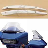 XFMT Chrome Motorcycle Split Windshield Side Trim Compatible with Harley Road Glide 2015-2018 17
