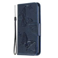 Huawei P Smart Case, Lomogo Leather Wallet Case with Kickstand Card Holder Shockproof Flip Case Cover for Huawei P Smart - LOBFE140190 Blue