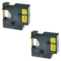 SuperInk 2PK Black on Yellow Label Tape Compatible for DYMO D1 45018 S0720580 (1/2Inch x 23Feet) LabelManager 120P 210D 260P 360D 420P Series Printer