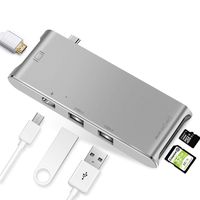 Vou tiger USB C Hub,Type-C Hub 6-in-1 Multi Ports Dongle for for MacBook Pro and More USB C Devices with with 4K HDMI, TF/SD Card Reader,Thunderbolt 3 Charging Port and USB 3.0 Port