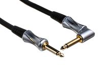Bespeco Instrument Cable, Shiny Silver, Straight Jack to 1/4-Inch Right Angle Jack (PT300P)