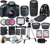 Canon EOS Rebel T6 DSLR Camera Bundle with EF-S 18-55mm f/3.5-5.6 IS II Lens + Canon EF 75-300mm f/4-5.6 III Lens + Professional Complete Accessory Bundle (19 Items)