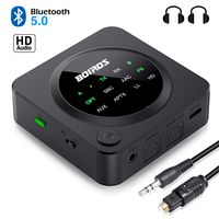 Bluetooth 5.0 Transmitter Receiver Wireless Adapter - 2 in 1 Digital Optical TOSLINK 3.5mm Aux Audio Adapter, aptX Low Latency Pair 2 Headphones Speakers at Once for TV PC Home Stereo System
