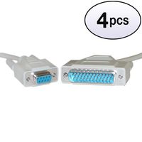 GOWOS (4 Pack Serial Cable, DB9 Female to DB25 Male, 9 Conductor, 25 Feet