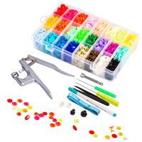 Lynda Snaps and Snap Pliers Set, 360 Sets T5 Plastic Buttons for Sewing and Crafting