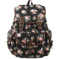 Imiflow Backpack for School Girls College Schoolbags Casual Laptop Purses Book Bags (63 Black-2)