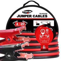 TOPDC Jumper Cables 4 Gauge 20 Feet Heavy Duty Booster Cables with Carry Bag (4AWG x 20Ft)