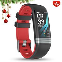 smaate Fitness Tracker as Xmas Gift for Women, Teen Girls or Grandma, Smart Watch Heart Rate Monitor, Pedometers and Calories, Activity Tracker Watch with Sleep Monitor and SNS Notification, Red