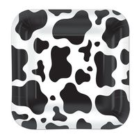 Cow Print Plates (square-shaped)