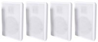 4 Rockville RockSlim White Home Theater 5.25" 240w Easy Wall Mount Slim Speakers