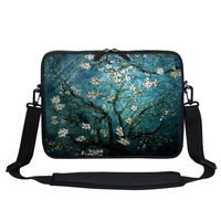 Meffort Inc 13 13.3 Inch Neoprene Laptop/Ultrabook/Chromebook Bag Carrying Sleeve with Hidden Handle and Adjustable Shoulder Strap - Vincent van Gogh Almond Blossoming