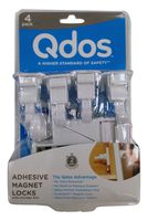 QDOS SureCatch Adhesive Magnetic Cabinet Lock | 4 Locks + 1 Key | White - Perfect Installation the FIRST time - No Removing Drawers! No Drilling! No Tools Required! Only for Standard Framed Cabinets