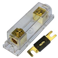 VOODOO Gold Plated ANL Fuse Holder 2/0 1/0 0 Gauge no terminals Needed (80 Amp Fuse)
