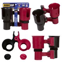 ROBOCUP, RED&Black, Updated Version, Best Cup Holder for Drinks, Fishing Pole, Boat, Beach Chair, Golf Cart, Wheelchair, Walker, Drum Sticks, Microphone Stand