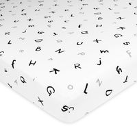 American Baby Company 100% Natural Cotton Value Jersey Knit Fitted Portable/Mini-Crib Sheet, Alphabet, Soft Breathable, for Boys and Girls, Pack of 1