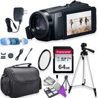 Canon Vixia HF W10 Waterproof Camcorder with Starter Accessory Kit Including Padded Gadget Case & 64GB High Speed U3 Memory