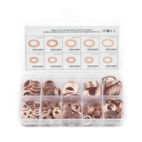 200Pcs Solid Copper Washer M5-M14 Flat Ring Sump Plug Oil Seal Assorted Set Box Electrical Conductivity Thermal Conductivity