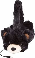 ReTrak Retractable Animalz Tangle-Free, Volume Limiting (85 dB) Over Ear Headphones for Kids, Black Bear (ETAUDFBEAR)