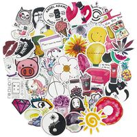 Cute Girl Laptop Stickers, Lovely Vinyl Water Bottle Travel Case Computer Wall Skateboard Motorcycle Phone Bicycle Luggage Guitar Bike Stickers Decal 50Pcs Pack