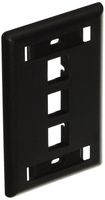 Hubbell IFP13BK Flush Phone/Data/Multimedia Wall Plate, 1 Gang, 3 Port, Black (Pack of 25)