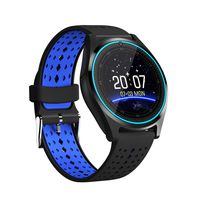 V9 Smart Watch with SIM Card Slot, Camera, Silicone Band and Bluetooth 4.0 for Android (Blue-Black)