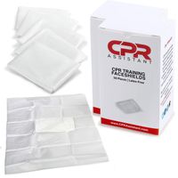 CPR Assistant Latex Free Disposable CPR Face Shields For CPR Training, First Aid Training Supplies on Practice Manikin (2 Pack Bundle for 100pc Total)