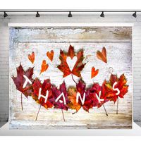 Thanksgiving Day Photography Background 7x5ft Vinyl Photo Backdrop Texture Wood Floor with Red Maple Tree Leaves Studio Background Cloth
