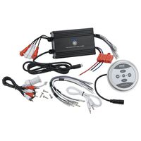 Pyle Waterproof Bluetooth Marine Amplifier Receiver - Weatherproof 4-Channel Wireless Amp for Stereo Speaker with 1200 Watt Power, Wired RCA, AUX and MP3 Audio Input Cable -PLMRMBT7B (Black)