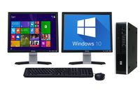 HP 8000 Elite Windows 8.1 Desktop Computer PC C2D 4GB 160GB Dual Monitor 17" LCD