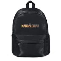 SweaterWg7 Hiking Nylon Backpack for Women & Men School College Bookbag The-Mandalorian-Colour-Logo-Black Cute Lightweight Handbag Laptop Backpacks