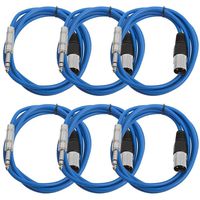 Seismic Audio SATRXL-M6Blue6 6-Feet XLR Male to 1/4-Inch TRS Patch Cables - Blue