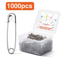 HOUSE DAY Silver Safety Pins Pack of 1000, 1.1 inch Safety Pins Bulk, for Home, Office Use, Sewing Pins, Fabric, Fashion, Craft Pins, Marathon, First Aid Kit, Diaper Pins